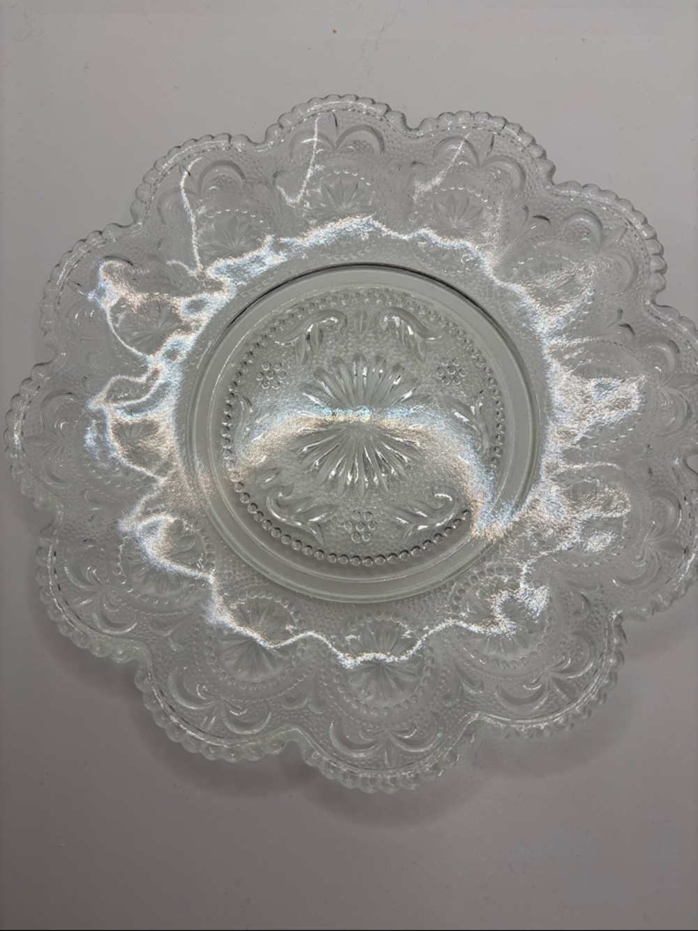 Vintage Brockway American Concord Glass lunch Plate Starburst USA 7.5”